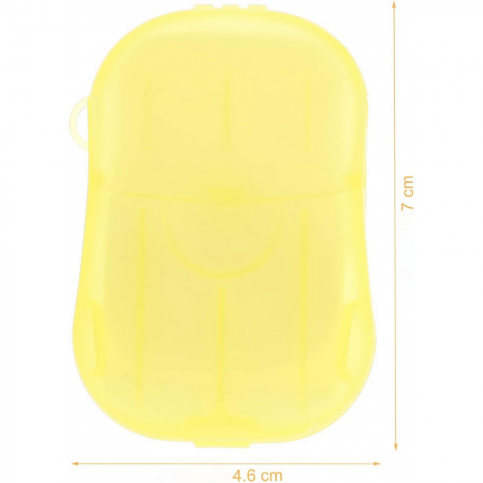 Mini Cutie de Sapun din Hartie, Flippy, de Unica Folosinta, Portabila, Potrivit pentru Calatorii, 20 foite, Galben [6]