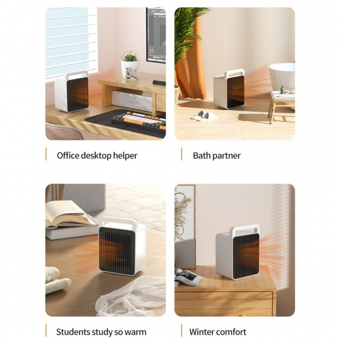 Mini desk heater - Color: 616 White; Product specification: European standard - Power: 900W [6]
