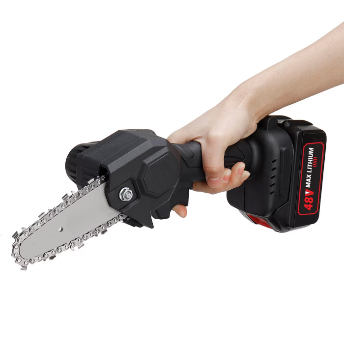 Mini-drujba FATEWET no. 2, 48 V, 2 acumulatori, 1 lama, 1 lant, viteza lant 6 m/s, lama 10 cm [2]