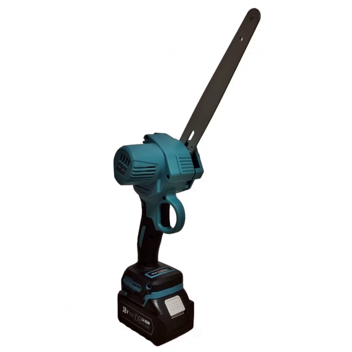 Mini-drujba KraftWorld 38 V, 10 AH, 2 acumulatori, 2 lanturi, lungime de taiere 200 mm, viteza lant 6 m/s, albastru [4]