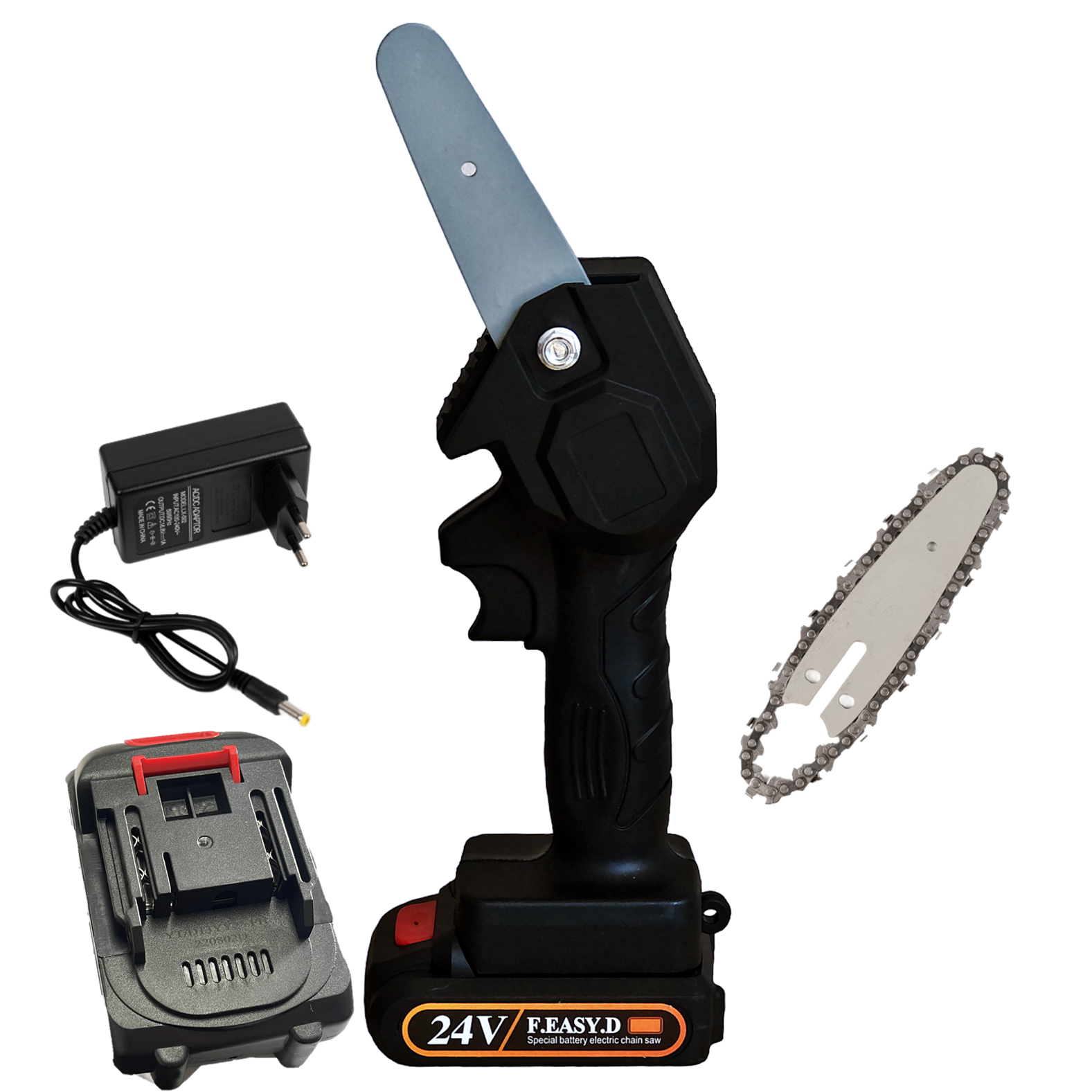 Lichidare Mini fierastrau (mini drujba) cu 2 acumulatori Mustang , 24 V , 2 Ah , lama de 13 cm lungime [5]