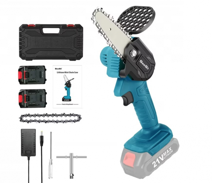 Mini fierastrau Mustang, 2 acumulatori, 21V, 1.5 Ah, lama 18.5 cm + Lama + Lant de rezerva [3]