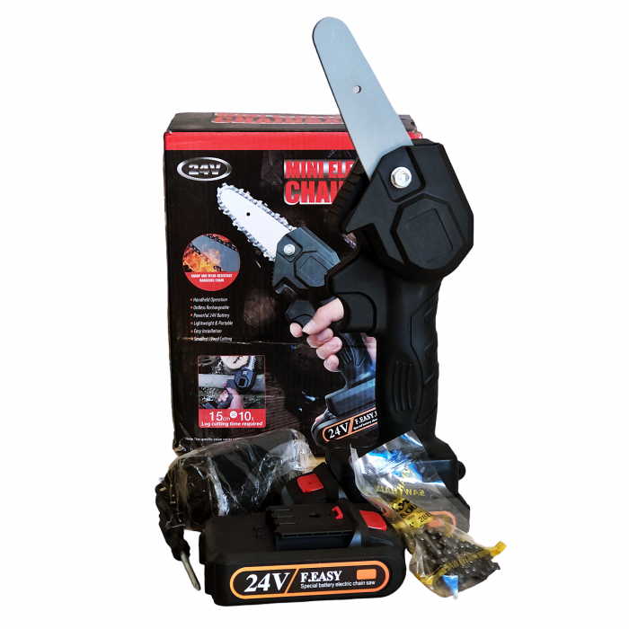 Mini fierastrau de mana, 2 acumulatori, 24V, 5 Ah, lama 10 cm [3]