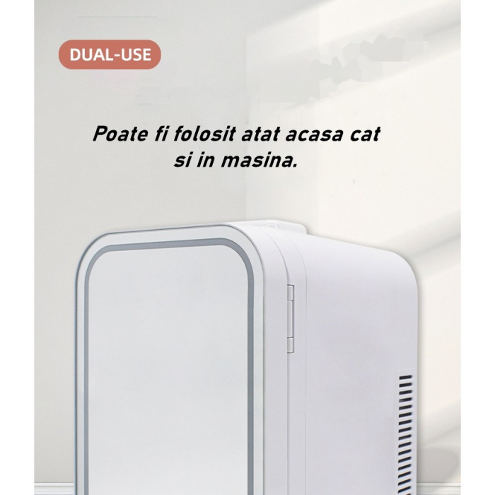 Mini frigider cosmetice, Flippy, dubla functie de incalzire/racire, portabil, 12L, alb [5]
