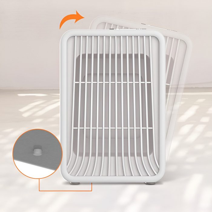 Mini Incalzitor pentru Birou, Flippy, Incalzire si Racire, 1000-1200W, cu Lumini, cu Maner, Lungime Cablu 1.5 m, 3 Trepte de Temperatura, 15.3x13.8x22.5 cm, Alb [4]