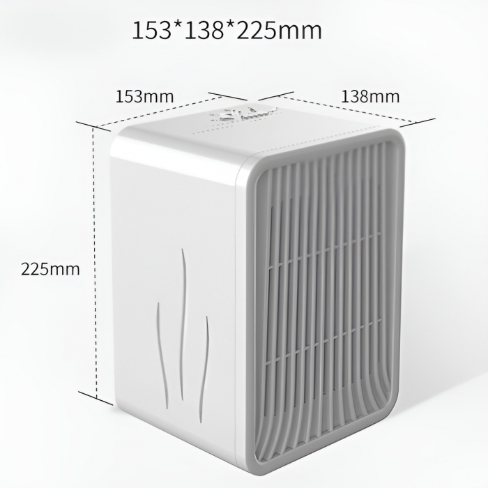 Mini Incalzitor pentru Birou, Flippy, Incalzire si Racire, 1000-1200W, cu Lumini, cu Maner, Lungime Cablu 1.5 m, 3 Trepte de Temperatura, 15.3x13.8x22.5 cm, Alb [5]