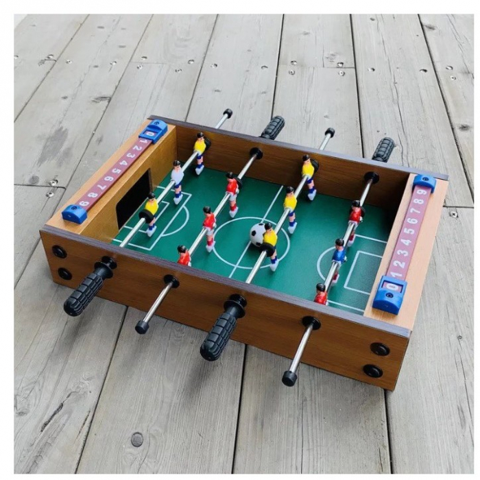 Mini Masa de Fotbal cu Teren si 12 Jucatori Flippy, 4 Manere, cu Tablou pentru Scor, din Metal, Lemn si ABS, 34.5 x 23 x 7 cm, pentru copii/adulti [2]