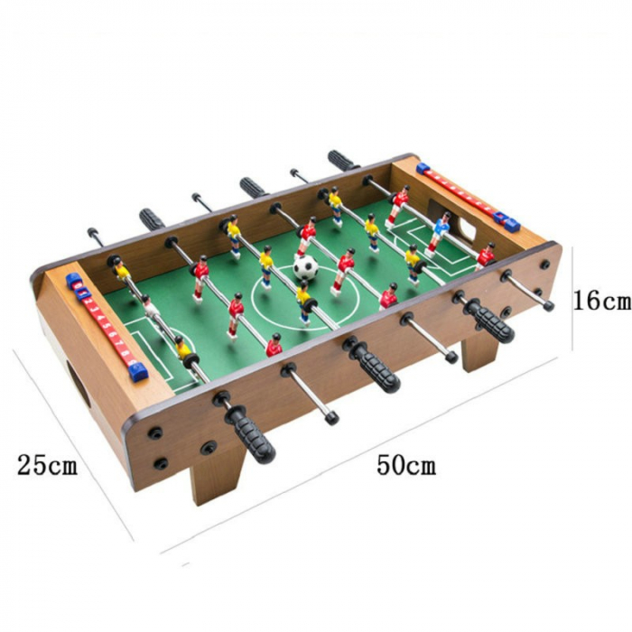 Mini Masa de Fotbal cu Teren si 18 Jucatori Flippy, 6 Manere, cu Tablou pentru Scor, din Metal, Lemn si ABS, 50 x 25 x 16 cm, cu Picioruse, pentru copii/adulti [7]