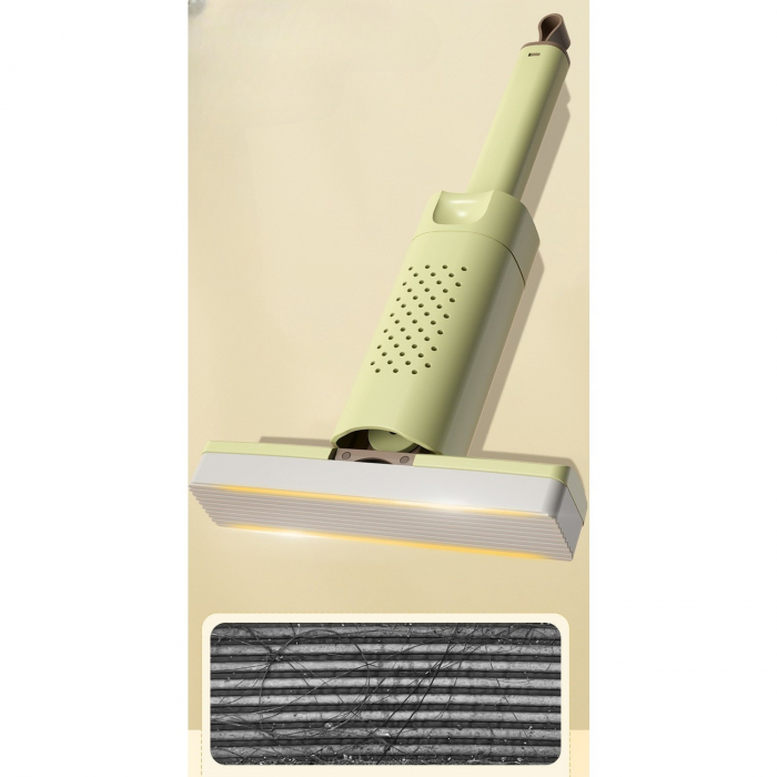Mini Mop, Flippy, Pentru Uz Casnic, Sistem Autostoarcere, Portabil, Mop cu Burete, Rotire 180°,15 x 27.5 cm, Verde [6]