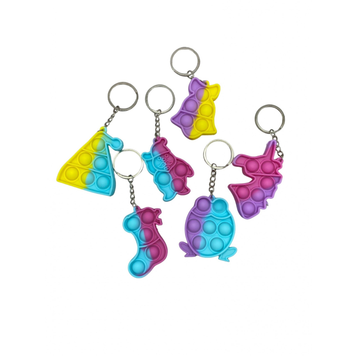 Mini POP IT Jucarie Push Pop Bubble Fidget Breloc, Modele diverse, Multicolor,Model random [2]
