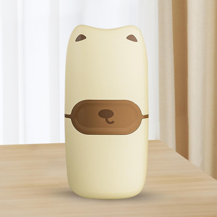 Mini Racleta de Curatare, Flippy, pentru Etichete, Adezivi, din ABS+ Metal, 2 Lame Incluse, Maro [5]