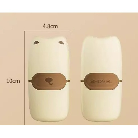 Mini Racleta de Curatare, Flippy, pentru Etichete, Adezivi, din ABS+ Metal, 2 Lame Incluse, Maro [4]