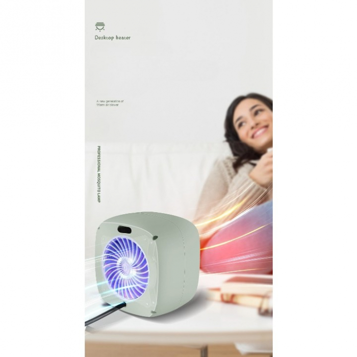 Mini radiator electric portabil Flippy, 800 W, 2 trepte, 150x120x175 mm, verde [5]