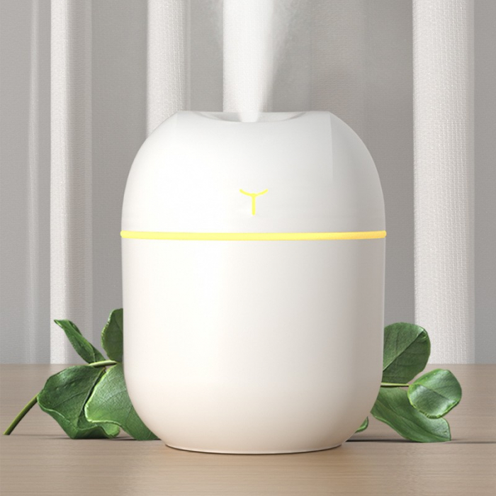 Mini Umidificator Portabil, Flippy, 2 Moduri, Aromaterapie, Silentios, Lumina Ambientala, Incarcare USB, 220 ml, 8 x 8 x 10.3 cm, Alb [5]