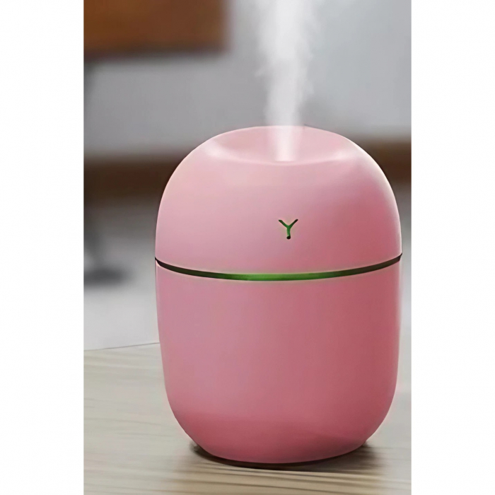 Lichidare Mini Umidificator Portabil, Flippy, 2 Moduri, Aromaterapie, Silentios, Lumina Ambientala, Incarcare USB, 220 ml, 8 x 8 x 10.3 cm, Roz [8]