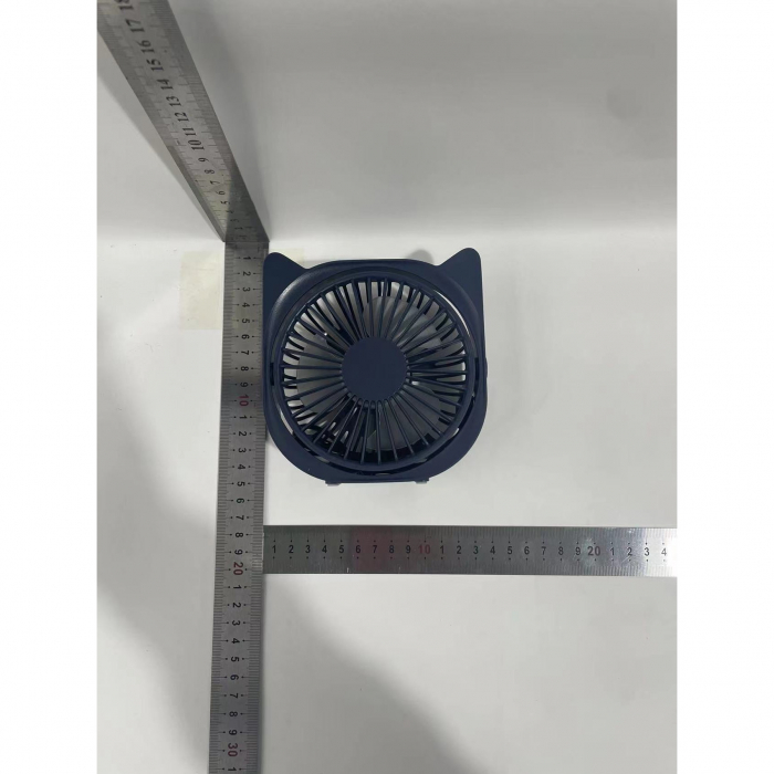 Mini ventilator pentru birou cu usb, Flippy, rotire 360 grade, 3 viteze, 13.5 x 12,8 cm, Albastru [6]
