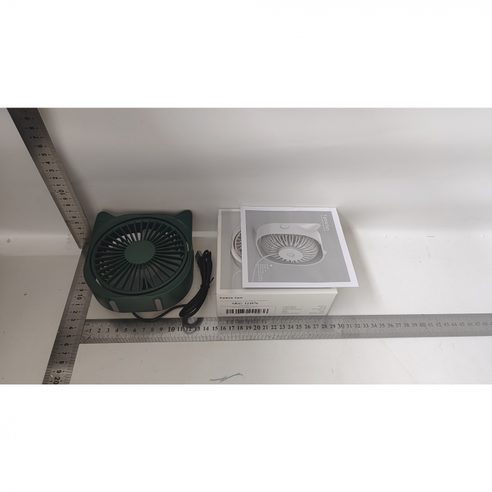 Mini ventilator pentru birou cu usb, Flippy, rotire 360 grade, 3 viteze, 13.5 x 12,8 cm, Verde [4]