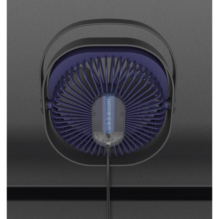 Mini ventilator pentru birou cu usb, Flippy, rotire 360 grade, 3 viteze, 1500 mA, 13.5 x 12,8, Albastru [3]
