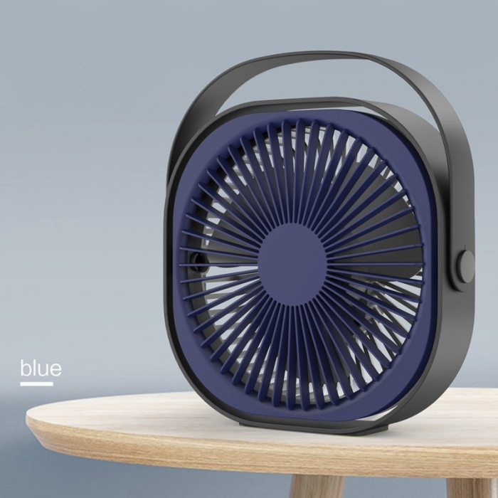 Mini ventilator pentru birou cu usb, Flippy, rotire 360 grade, 3 viteze, 1500 mA, 13.5 x 12,8, Albastru [2]