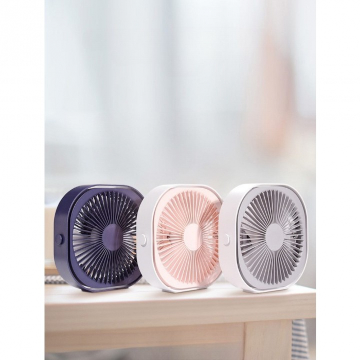 Mini ventilator pentru birou cu usb, Flippy, rotire 360 grade, 3 viteze, 1500 mA, 13.5 x 12,8, Albastru [4]