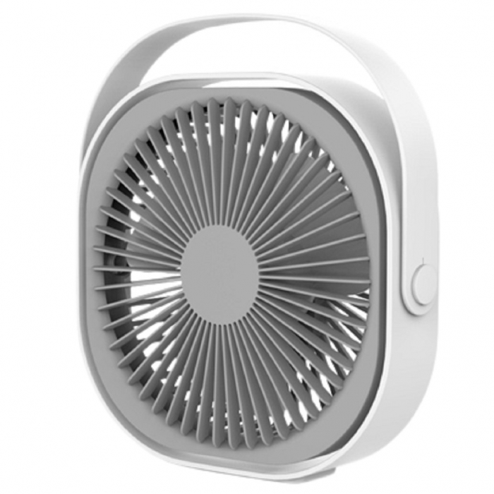 Mini ventilator pentru birou cu usb, Flippy, rotire 360 grade, 3 viteze, 4000 mA, 13.5 x 12,8, Gri [1]