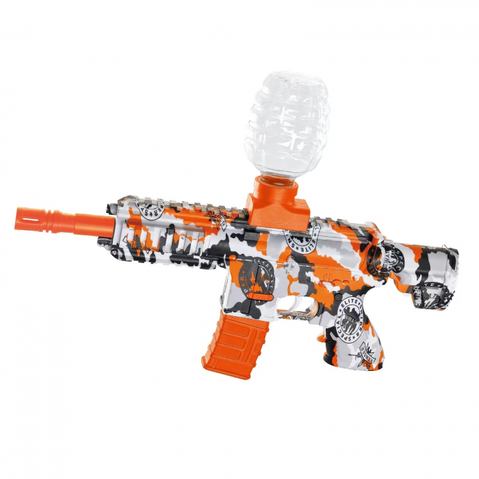 Mitraliera de jucarie electrica Flippy cu bile de hidrogen de gel, gun bluster, tragere in rafala, varsta peste 6 ani, ochelari de protectie, 5000 de bile incluse, cablu de incarcare, 27x37 cm, M416,  [1]
