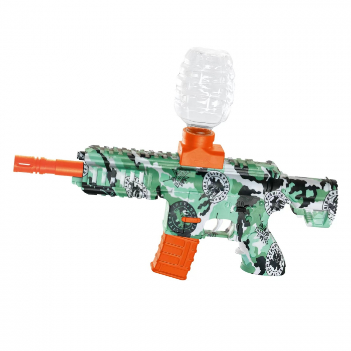 Mitraliera de jucarie electrica Flippy cu bile de hidrogen de gel, gun bluster, tragere in rafala, varsta peste 6 ani, ochelari de protectie, 5000 de bile incluse, cablu de incarcare, 27x37 cm, M416,  [1]