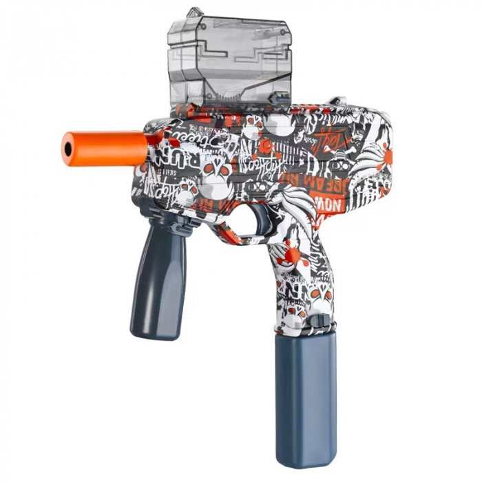 Mitraliera de jucarie electrica Flippy cu bile de hidrogen de gel, gun bluster, tragere in rafala, varsta peste 6 ani, ochelari de protectie, 5000 de bile incluse, cablu de incarcare, 40.1 x 31.6 cm,  [1]