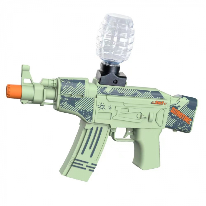 Mitraliera de jucarie electrica Flippy cu bile de hidrogen de gel, gun bluster, tragere in rafala, varsta peste 6 ani, ochelari de protectie, 5000 de bile incluse, cablu de incarcare, 28x31 cm, AK47,  [1]