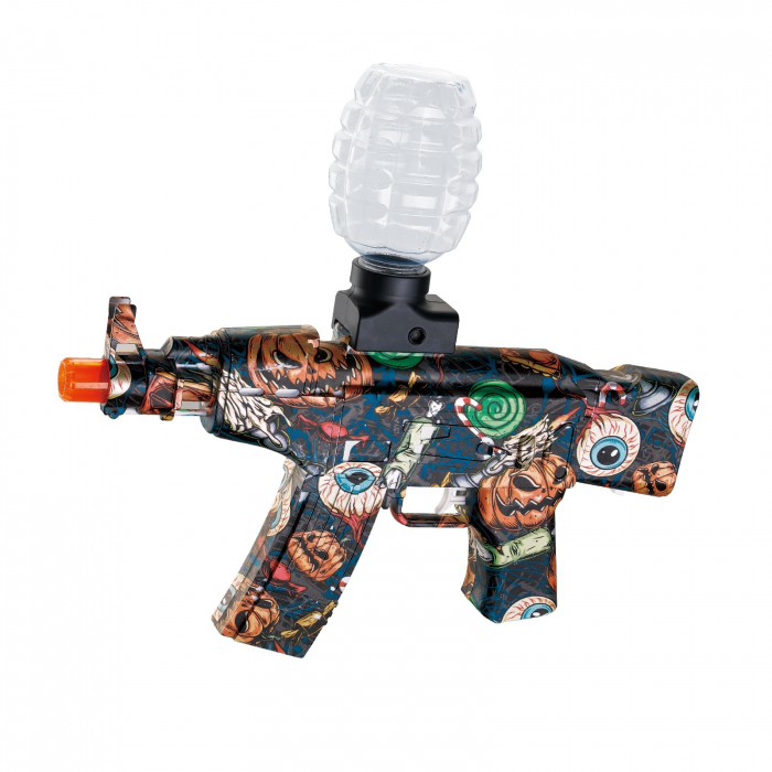 Mitraliera de jucarie electrica Flippy cu bile de hidrogen de gel, gun bluster, tragere in rafala, varsta peste 6 ani, ochelari de protectie, 5000 de bile incluse, cablu de incarcare, 28x31 cm, AK47,  [1]