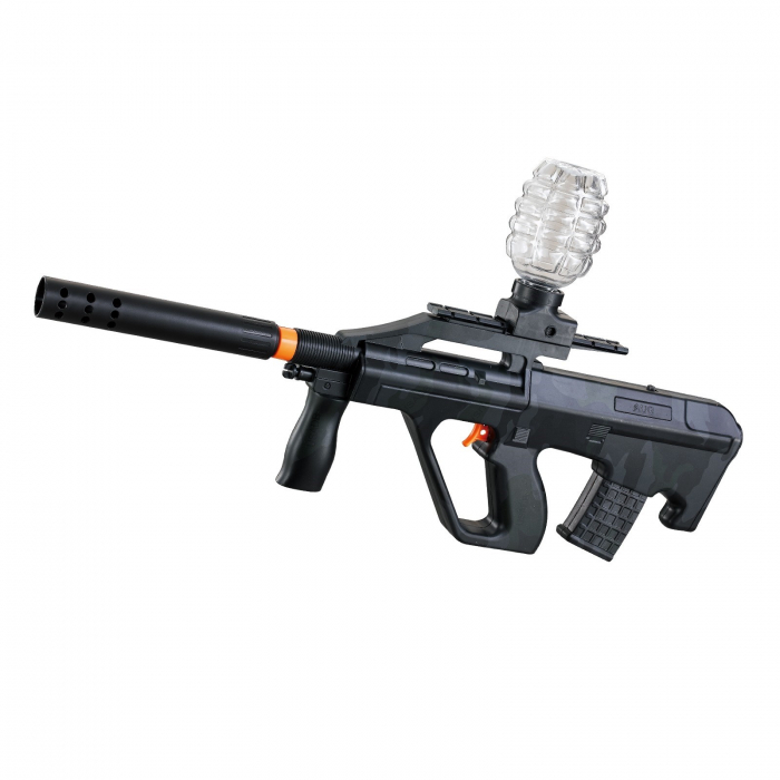 Mitraliera de jucarie electrica Flippy cu bile de hidrogen de gel, gun bluster, tragere in rafala, varsta peste 6 ani, ochelari de protectie, 5000 de bile incluse, cablu de incarcare, 28x31 cm, AUG, n [1]