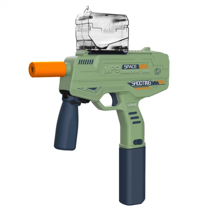 Mitraliera de jucarie electrica Flippy cu bile de hidrogen de gel, gun bluster, tragere in rafala, varsta peste 6 ani, ochelari de protectie, 5000 de bile incluse, cablu de incarcare, 40.1 x 31.6 cm,  [1]