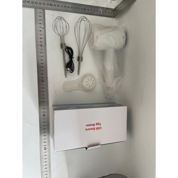 Mixer Electric fara Fir, Flippy, pentru Uz Casnic, pentru Oua Smantana Frisca, Maner Plastic, Usor de Utilizat si Depozitat, 3 Accesorii, Alb [2]