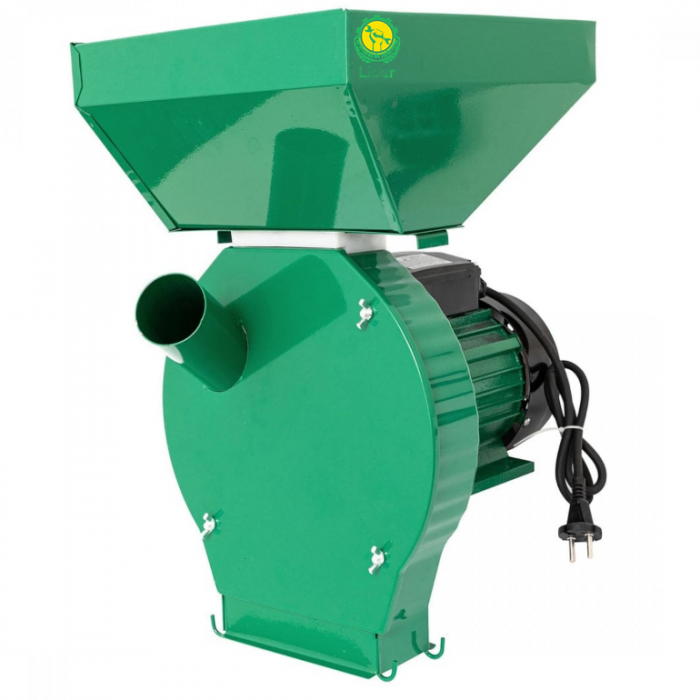 Moara cereale si stiuleti Lider cu suport, motor 4.5 Kw, 20 ciocanele, 4 site, sac, surubelnita si perie, cuva mare, 300 kg/h [2]