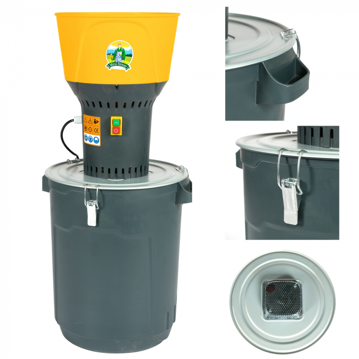 Moara electrica 1300W/19000 rpm cu galeata plastic 50L [6]
