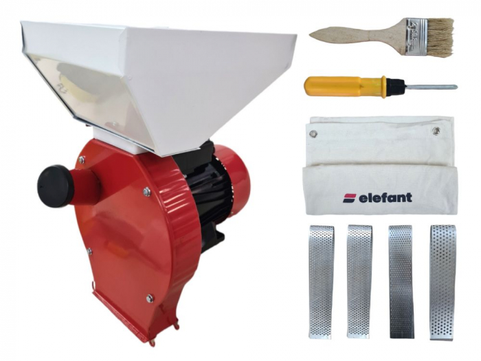 Moara Electrica Elefant 350E Rusia, 3000 rpm, 200 Kg max, 3.5 KW + Adaptor fructe si legume [7]