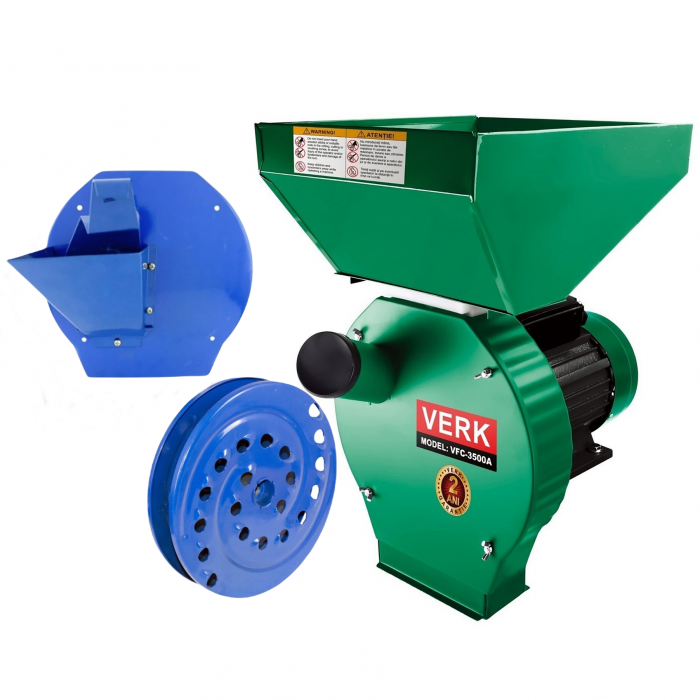 Moara electrica pentru cereale si stiuleti Verk Cuva mare, 3.5 kW, 350 kg/h + Adaptor fructe si legume [2]