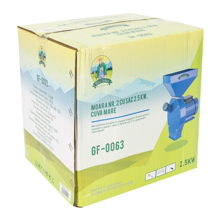 Moara nr. 2 Micul Fermier cu sac 2.5kw cuva mare [10]