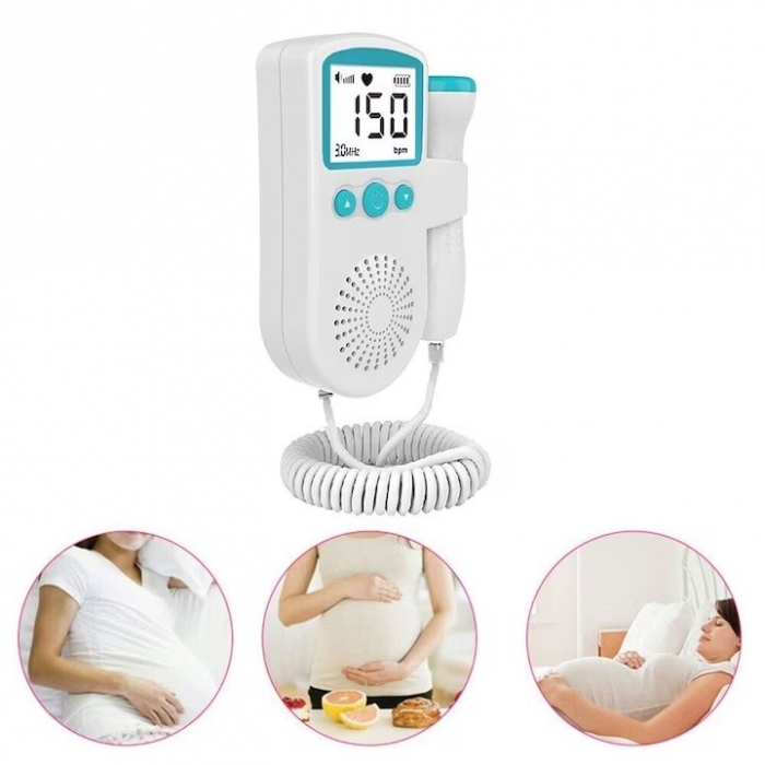 Monitor Fetal Doppler, Flippy, Monitorizare Sarcina, Ritm Cardiac, Ecran LCD 4.5 cm, 2 x Baterii AA (neincluse), Portabil, din ABS, 12.8 x 9.6 x 3 cm, Utilizare de la 9 Saptamani, Verde [4]