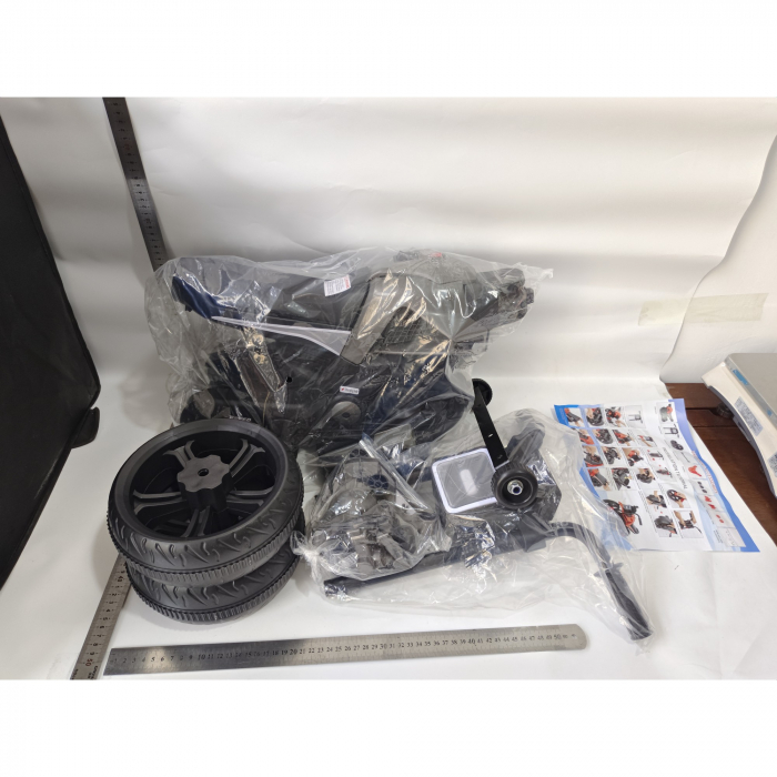 Lichidare Motocicleta Electrica cu 2 Roti Mari si 2 Roti Ajutatoare, Flippy, Acumulator Incarcare, Anti-Rasturnare, Lumini, Muzica, Motor:380, Baterie 6V4.5, 41.5x70x34 cm, 4.5 Kg, 3 Ani+, Gri Negru [3]