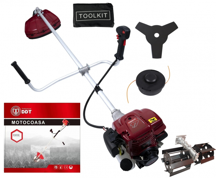 Motocoasa pe benzina in 4 timpi, DDT-1000L, 7 Cp, 62 CC, 3 acc. incluse + Cultivator 28 [1]