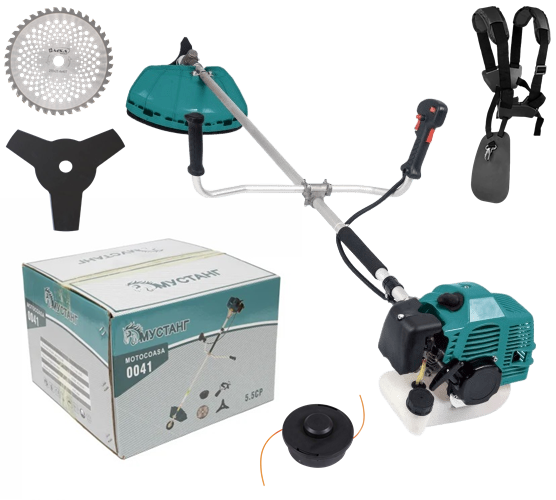 Motocoasa pe benzina ruseasca Mustang, 5.5 Cp, 51 CC, 4 acc. incluse + Cultivator 28 mm [2]
