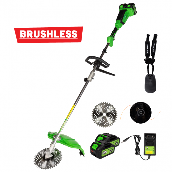 Motocoasa (Trimmer) electrica Micul Fermier 2x20V, 2 acumulatori 4Ah, maner simplu, motor fara perii [11]
