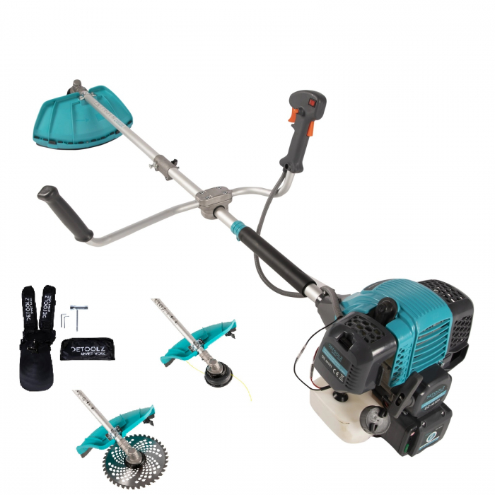 Motocoasa pe benzina Detoolz DZ-M101, 1.9 Cp, 51.7 CC, 4 acc. incluse [10]