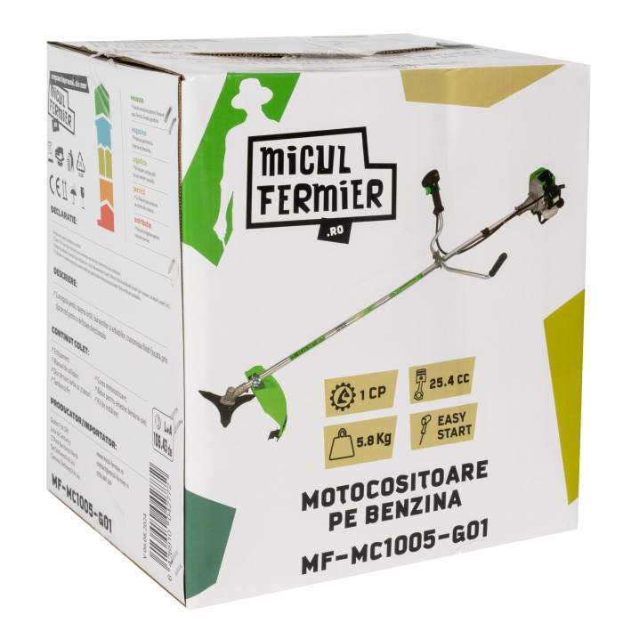 Motocositoare Micul Fermier 1CP, 25.4CC, motor benzina 2T, pornire rapida, 3 accesorii, tija 26mm [9]