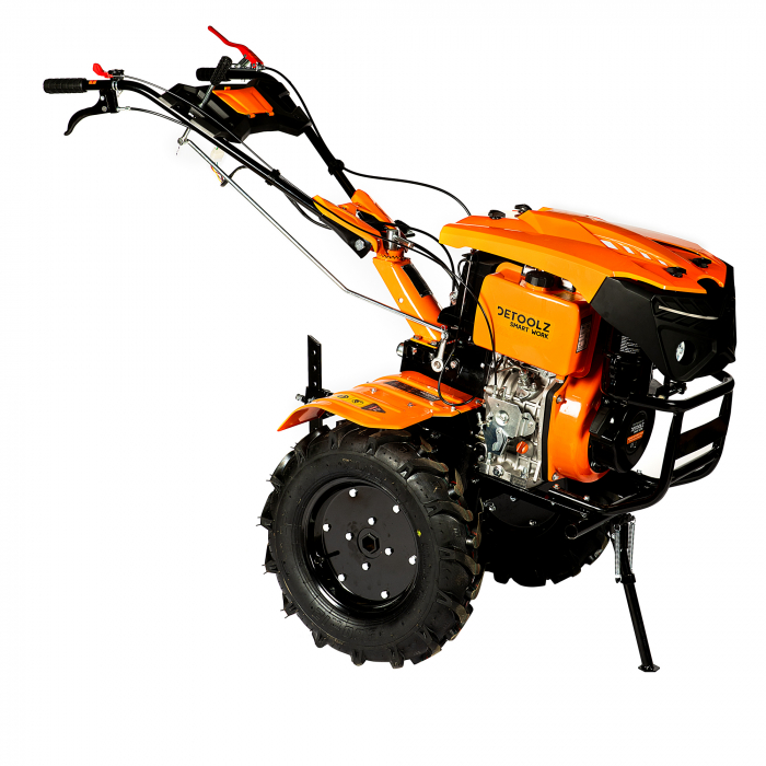 *OFERTA PROMO* Motocultor Detoolz 11CP 418CC, motorina, 4T, 3 viteze, pornire electrica, cu roți [11]
