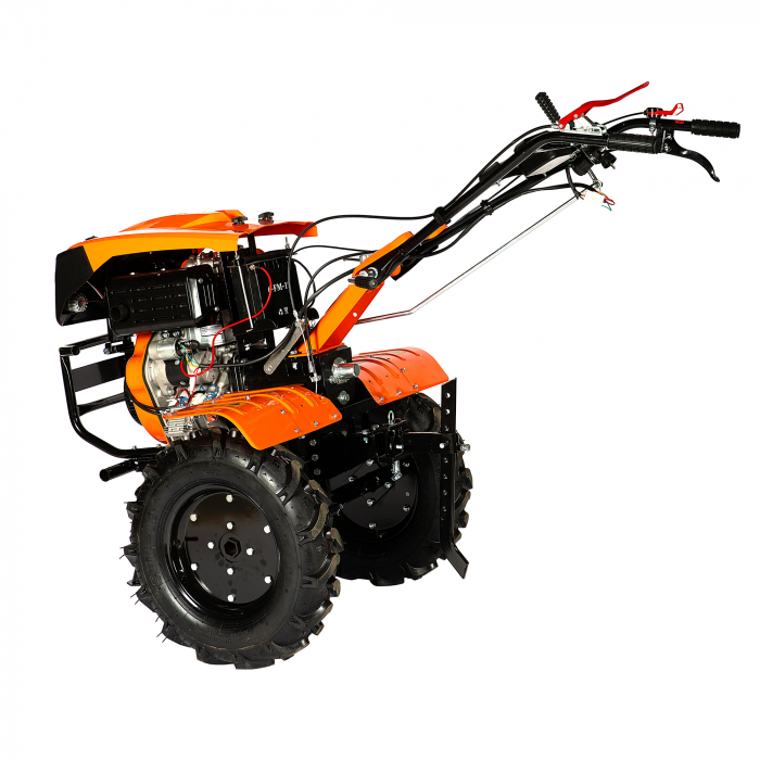 *OFERTA PROMO* Motocultor Detoolz 11CP 418CC, motorina, 4T, 3 viteze, pornire electrica, cu roți [22]