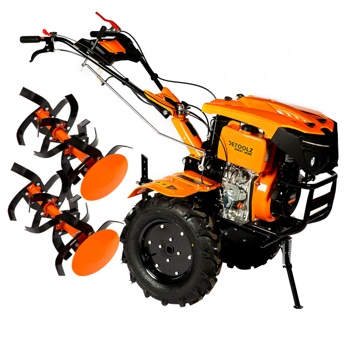 *OFERTA PROMO* Motocultor Detoolz 11CP 418CC, motorina, 4T, 3 viteze, pornire electrica, cu roți [1]