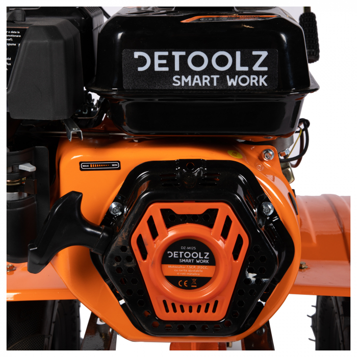 *Super Pret* Motocultor Detoolz DZ-M125, motor 4T, putere 7.5 Cp, adancime de lucru 34 cm, latime de lucru 83 cm, rarita ajustabila, roti metalice 3.5‐6 [7]