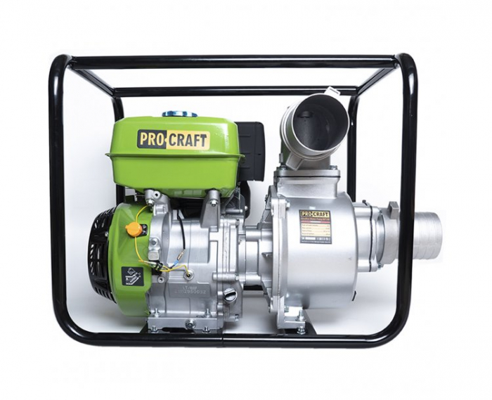 Motopompa pe benzina 4 timpi, PROCRAFT WP100, 9 CP, 4 toli, 270 mc/h, 20 m [3]